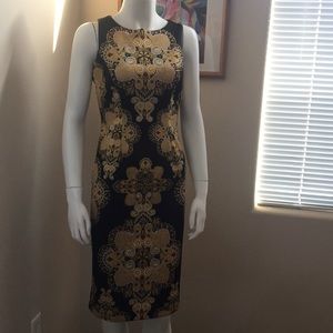 Pencil black-gold dress